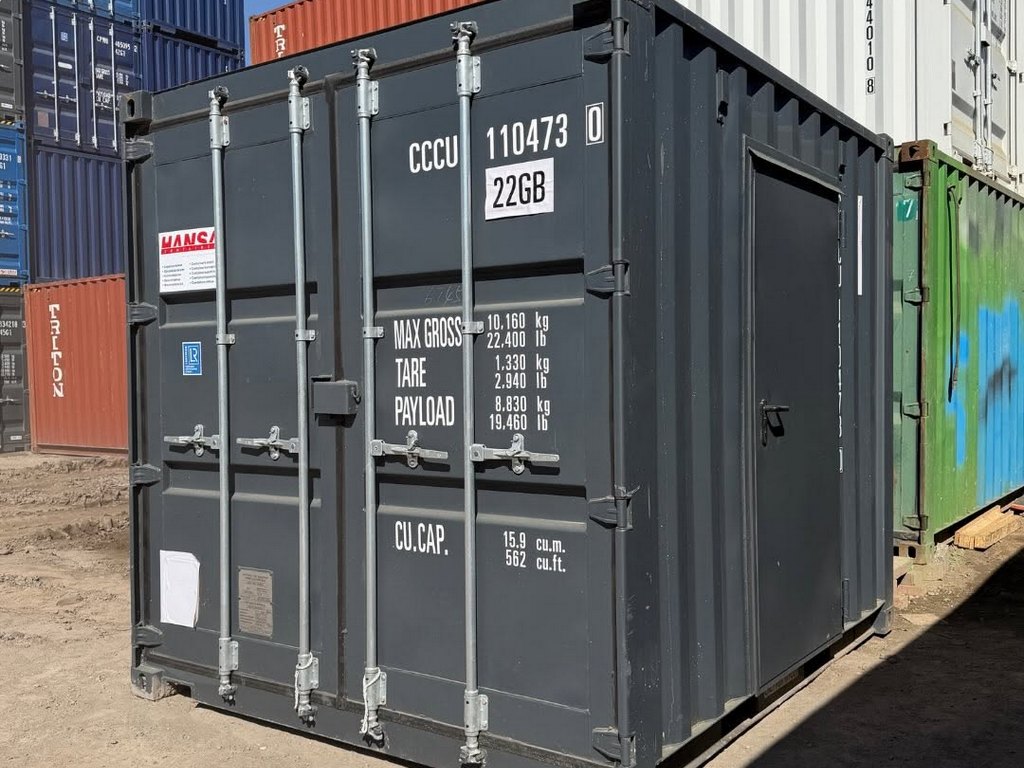 Compact container solution in RAL 7016 ready for immediate use